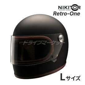 【春のド-ン!と全品超トク祭】RIDEZ NIKITOR Retro-One フラットブラック Lサイズ(59-60cm未満) フルフェイスヘルメット バイク用ヘルメット ニキトー ライズ