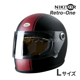 【春のド-ン!と全品超トク祭】RIDEZ NIKITOR Retro-One FAT LINE Lサイズ(59-60cm未満) フルフェイスヘルメット バイク用ヘルメット ニキトー ライズ