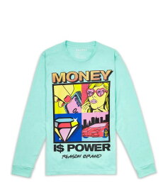 REASON CLOTHING MONEY IS POWERプリントTシャツ/FQ1-10/ロンT/S/M/L/XL/USサイズ/リーズンクロージング/BG34/★US購入B系HIPHOPカジュアルストリートセレブ【送料無料】