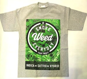 PRO TEAM SMOKE WEED EVERYDAY�v�����g T�V���c����/�O���[/LA/HIPHOP/M/L/XL/2XL/3XL/�傫���T�C�Y/�w�r�[/BH22/B�n