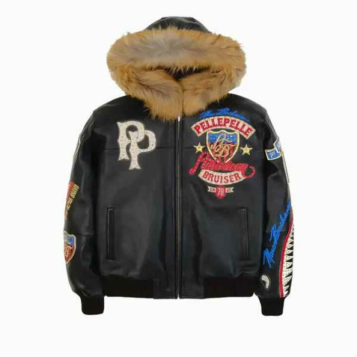 楽天市場】PELLE PELLE AMERICAN BRUISER HOODED ジャケット/レザー 