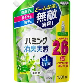 花王 ハミング消臭実感 リフレッシュグリーンの香り 詰替 1000ml×6個(1ケース）