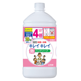 キレイキレイ 薬用泡ハンドソープ シトラスフルーティの香り つめかえ用特大サイズ 800ml 【医薬部外品】 パッケージリニューアルに伴い画像と異なるパッケージの場合がございます。ご了承下さいませ。