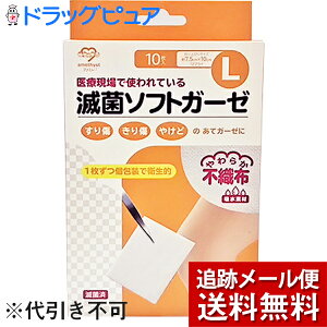 【2%OFFクーポン配布中 対象商品限定】【メール便で送料無料 ※定形外発送の場合あり】大衛株式会社 ameshyst(アメジスト) 滅菌ソフトガーゼ 不織布タイプ Lサイズ 10枚入【一般医療機