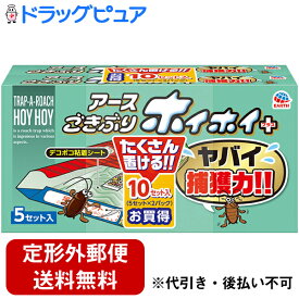 【☆】【定形外郵便で送料無料】アース製薬株式会社　ごきぶりホイホイ＋(プラス) 　5セット(本体5個、強力誘引剤5個、足ふきマット10枚)×2個パック入［計10セット］［お買い得パック］＜デコボコシート＞＜ヤバい捕獲力＞＜ゴキブリ誘引殺虫剤＞【TKG510】