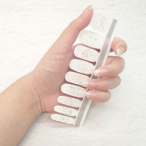 【メーカー直送品(代引き不可)※メール便発送】株式会社アダチ a-fre(エーフレ) French(Silver glitter) フレンチ(シルバーグリッター)9サイズ×2枚(合計指18本分)<背面クリアタイプ><