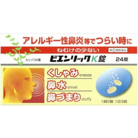 【第(2)類医薬品】【本日楽天ポイント5倍相当】【送料無料】米田薬品株式会社 ビエンリックK錠 24錠＜急性鼻炎・アレルギー性鼻炎による諸症状の緩和に＞【ドラッグピュア楽天市場店】【△】【濫用】【CPT】【濫小】【4日分】