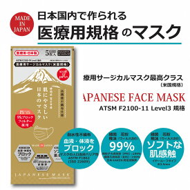 日本製 医療用 不織布 サージカルマスク 日本製 ソフトな肌感触 高性能 99％カット ATSM Level3