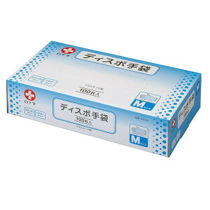 白十字 ディスポ手袋 Mサイズ(100枚入)【4987603440548】