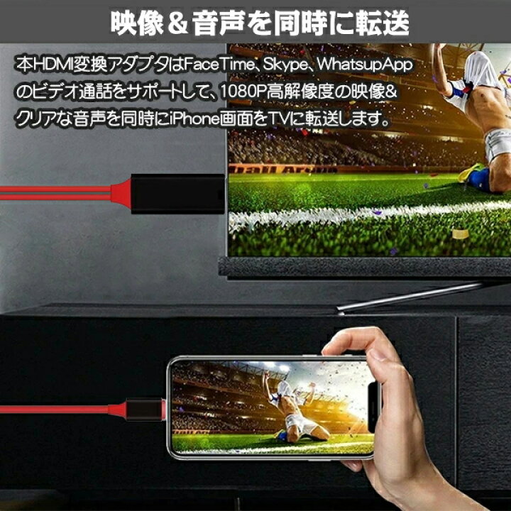 Iphone HDMI変換アダプタ 1.5m HDMI高規格ケーブル 3点セット
