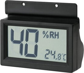 東洋リビング　デジタル温湿度計黒・金具付OP-AD-HD(B)