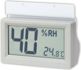 東洋リビング　デジタル温湿度計グレー・金具付OP-AD-HD(G)