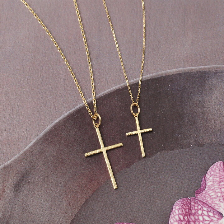 楽天市場】18金 ペアネックレス レディース メンズ シンプル クロス  