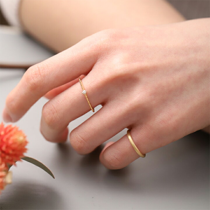 楽天市場】18金 リング k18 ピンキーリング 18k レディース 指輪  