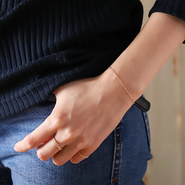 楽天市場】18金 ブレスレット k18 レディース シンプル ダブル  