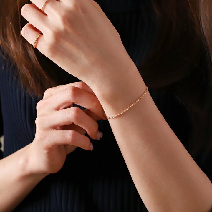 楽天市場】18金 ブレスレット k18 ピンクゴールド レディース シンプル  