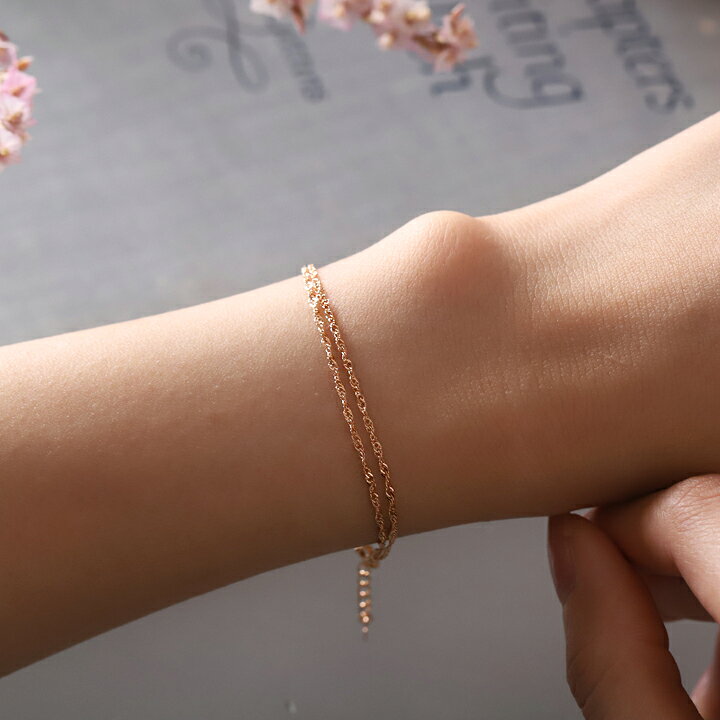 楽天市場】18金 ブレスレット k18 ピンクゴールド レディース シンプル  