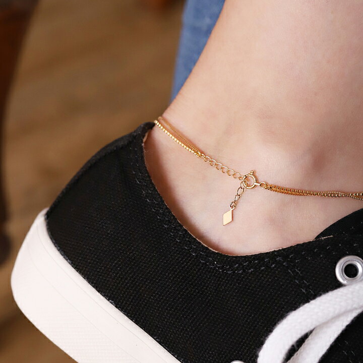 楽天市場】18金 アンクレット レディース シンプル 2連 ベネチアン  