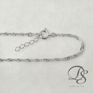 プラチナ ブレスレット レディース メンズ シンプル ダブル スクリュー チェーン 1.6mm幅 PT850 チェーン…