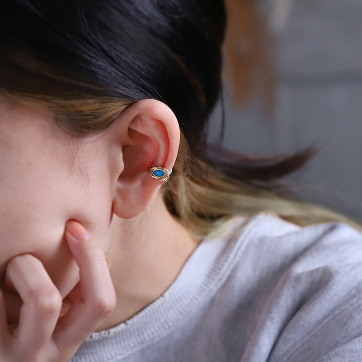 楽天市場】イヤーカフ 18 金 k18 レディース シンプル 天然石  