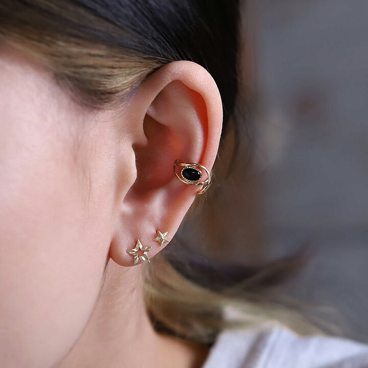 楽天市場】イヤーカフ 18 金 k18 レディース シンプル 天然石  