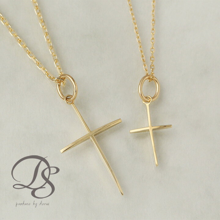 楽天市場】18金 ペアネックレス レディース メンズ シンプル クロス  