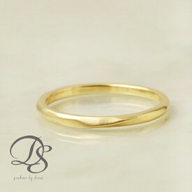 18金 リング ゴールド レディース メンズ シンプル ひねり L ツイスト 光沢 マット 刻印 18金指輪 k18リング イエローゴールド ボリューム つけっぱなし 普段 使い 18k 18 金 地金 18kリング 11号 12号 13号 14号 15号 18金リング