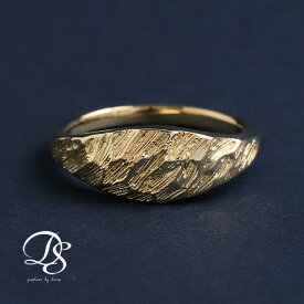 18金 リング ゴールド レディース メンズ シンプル 石目テクスチャ オーバル 刻印 名入れ 18金指輪 k18リング ピンクゴールド 太め 華奢 つけっぱなし ペア 普段 使い 18k 18 金 地金 18kリング 6号 7号 8号 9号 10号 18金リング