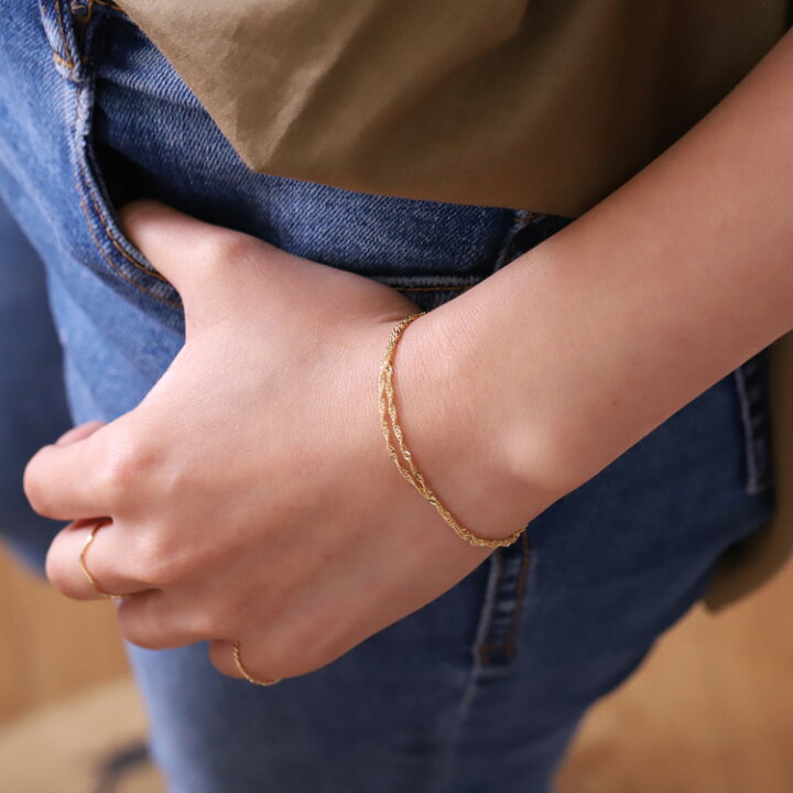 楽天市場】【2/26 値上げ対象】 18金 ブレスレット k18 レディース  