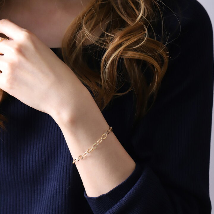 楽天市場】18金 ブレスレット k18 レディース オーバル フレア  