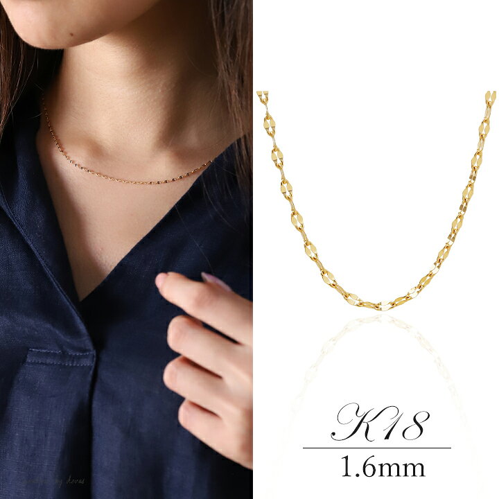楽天市場】18金 ネックレス k18 チェーン レディース シンプル ペタル  