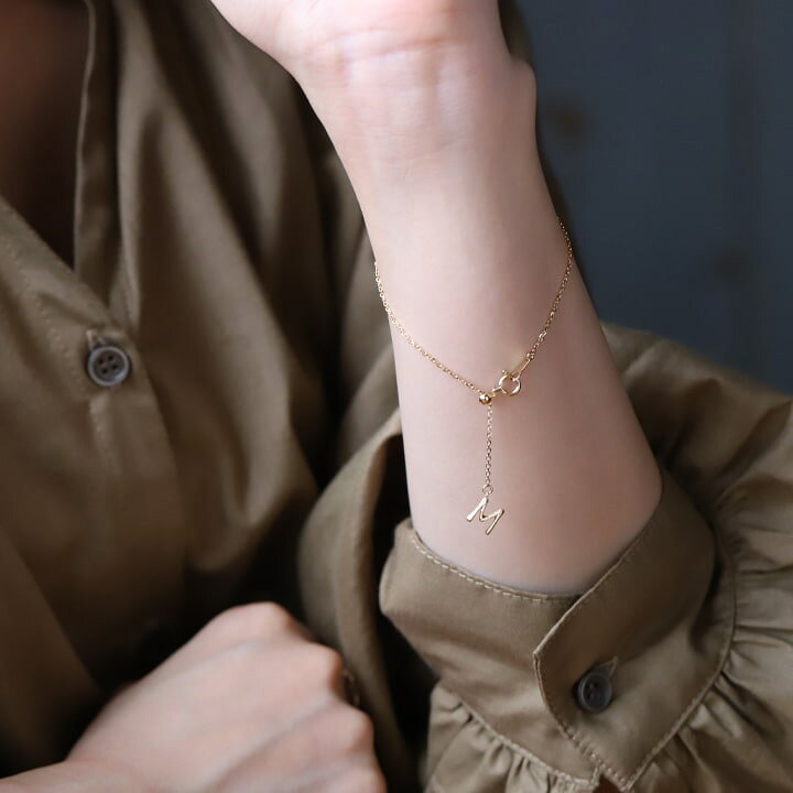 楽天市場】18金 ブレスレット k18 レディース シンプル イニシャル  