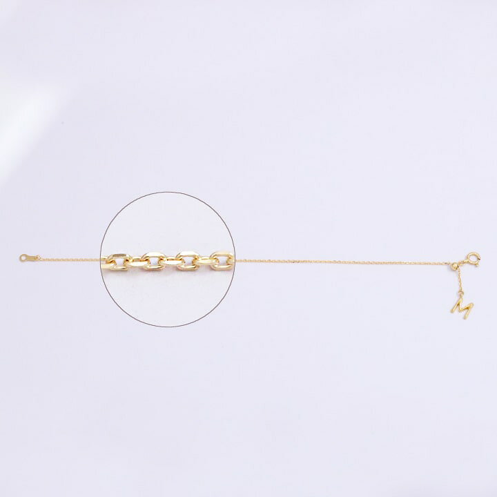 楽天市場】18金 ブレスレット k18 レディース シンプル イニシャル  