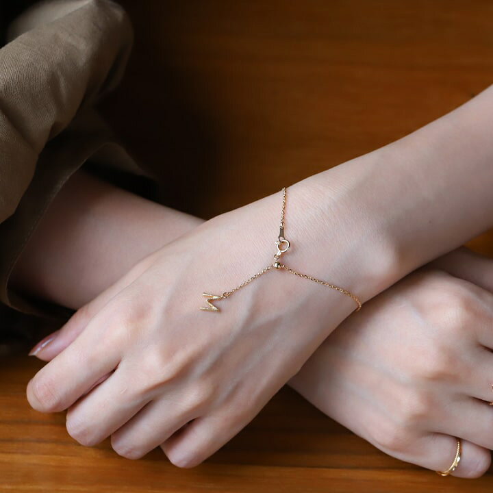 楽天市場】18金 ブレスレット k18 レディース シンプル イニシャル  