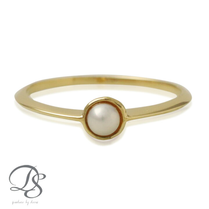 楽天市場】18金 リング ゴールド レディース シンプル 本真珠 アコヤ  
