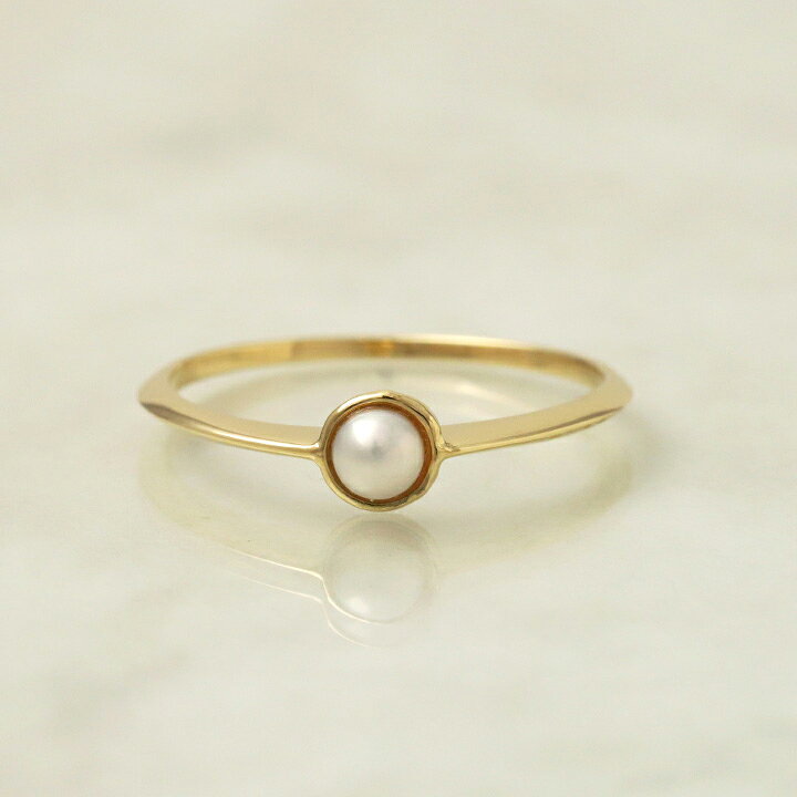 楽天市場】18金 リング ゴールド レディース シンプル 本真珠 アコヤ  