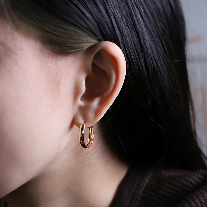 楽天市場】3500円クーポン▽ 5/26まで フープピアス 18k ピアス 