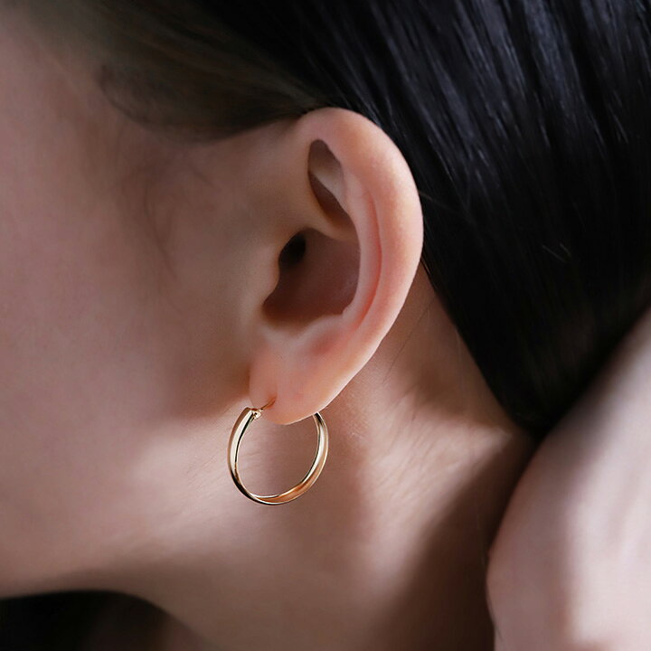 楽天市場】3500円クーポン▽ 5/26まで フープピアス 18k ピアス 