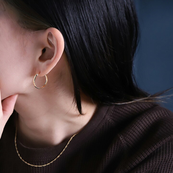 楽天市場】3500円クーポン▽ 5/26まで フープピアス 18k ピアス 