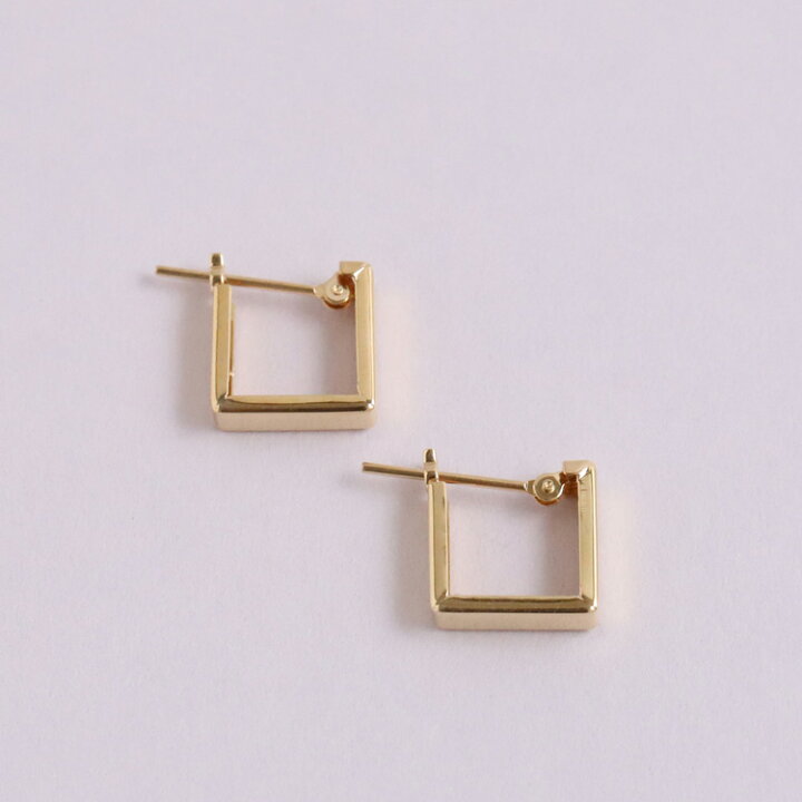 楽天市場】フープピアス 18k ピアス レディース シンプル スクエア 