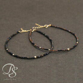 【数量限定】 18金 ブレスレット k18 レディース メンズ シンプル ブラックオパール ボルダーオパール 天然石 2mm ストーン18金ブレスレット 小さめ ペア 18k 天然石ブレスレット ブレス ストーンブレスレット k18ブレスレット