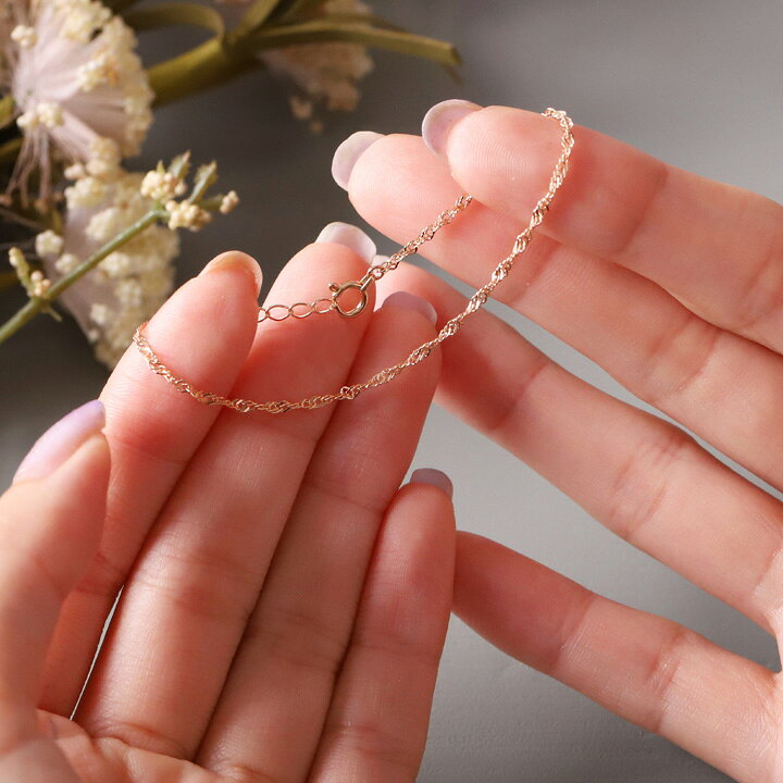 楽天市場】1000円クーポン▽4/16まで 18金 ブレスレット k18 ピンク  