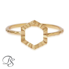 18金 リング ピンクゴールド 18k 指輪 レディース シンプル ゴールド 六角形 ヘキサゴン シルク 凸凹 デザインリング k18 18金指輪 k18リング ピンキーリング イエローゴールド 18 金 華奢 地金 18金リング ピンクゴールドリング つけっぱなし おしゃれ K18PG