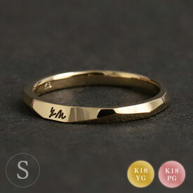 18金 リング k18 ピンキーリング 18k ゴールド カットデザイン 刻印 名入れ 18金指輪 k18リング ピンキー イエローゴールド ピンクゴールド 18 金 レディース 華奢 つけっぱなし 普段 使い シンプル 地金 0号 1号 2号 3号 4号 5号 6号 7号 18金リング