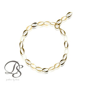 【Xmas先行1500円クーポン 25日まで】 18金 ブレスレット k18 レディース オーバル フレア チェーン 4.8mm幅 フリー 調整 k18ブレス ゴールド チェーン のみ だけ ブレスレットチェーン 太め つけっぱなし k18 シンプル 18金ブレス 18k 最長 18cm