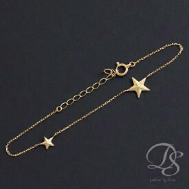 【Xmas先行1500円クーポン 25日まで】 18金 ブレスレット k18 レディース シンプル 大小 星 スター モチーフ スターダスト あずきチェーン k18ブレスレット ゴールド ブレスレットチェーン 華奢 極細可愛い k18 18金ブレスレット 18k