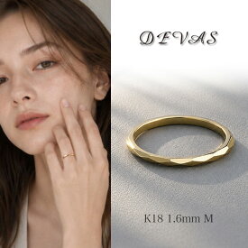 18金 リング k18 指輪 18k レディース シンプル ゴールド カットデザイン M 刻印 18金指輪 k18リング ピンキーリング 刻印 誕生石 イエローゴールド 18 金 地金 18kリング 0号 1号 2号 3号 4号 5号 6号 7号 8号 9号 10号 11号 12号 13号 14号 15号 16号 17号 18金リング