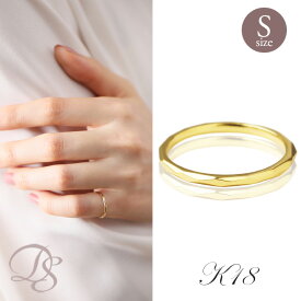 18金 リング k18 ピンキーリング 18k レディース 指輪 シンプル ゴールド カット デザイン S 18金指輪 k18リング ピンキー つけっぱなし 華奢 刻印 18 金 地金 18kリング 0号 1号 2号 3号 4号 5号 6号 7号 8号 9号 10号 11号 12号 13号 14号 15号 16号 17号 18金リング