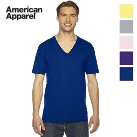 American Apparel アメリカンアパレル 半袖 Vネック Tシャツ 綿100% 男女兼用 Tシャツ ファッション アメリカンアパレル アメアパ AMERICAN APPAREL 2456W