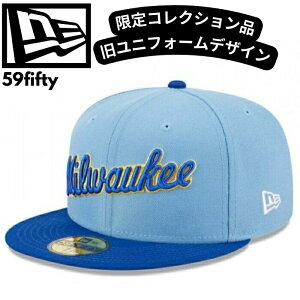 j[G Lbv 59fifty  pE_[u[X jtH[V[Y ALbv NEW ERA CAP ~EH[L[Eu[Y MILWAUKEE BREWERS POWDER BLUES SKY THROWBACK EDITION Cap Xq u[ v